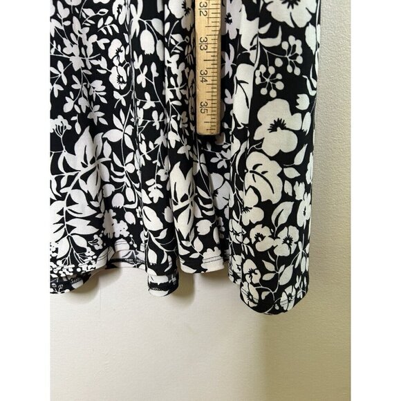 Chaps Woman Black Empire Waist  Fit & Flare Stretch Dress Short Sleeve Size XL - Picture 10 of 11